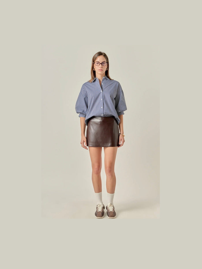Navy Striped Button Shirt