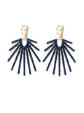 Navy Sunburst Statement Drop Earrings