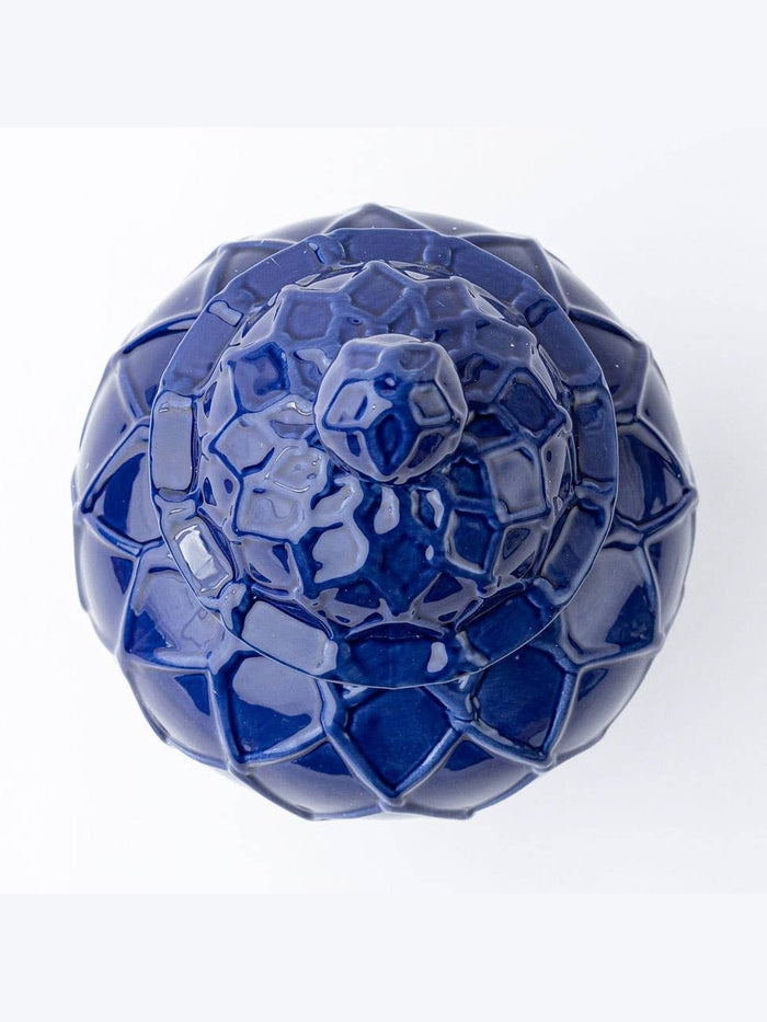 Navy Textured Ginger Jar - Large
