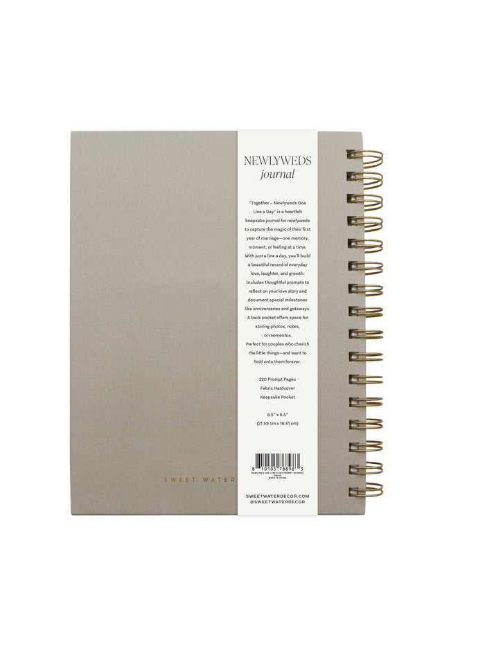 Newlywed One Line A Day Prompted Journal - Wedding