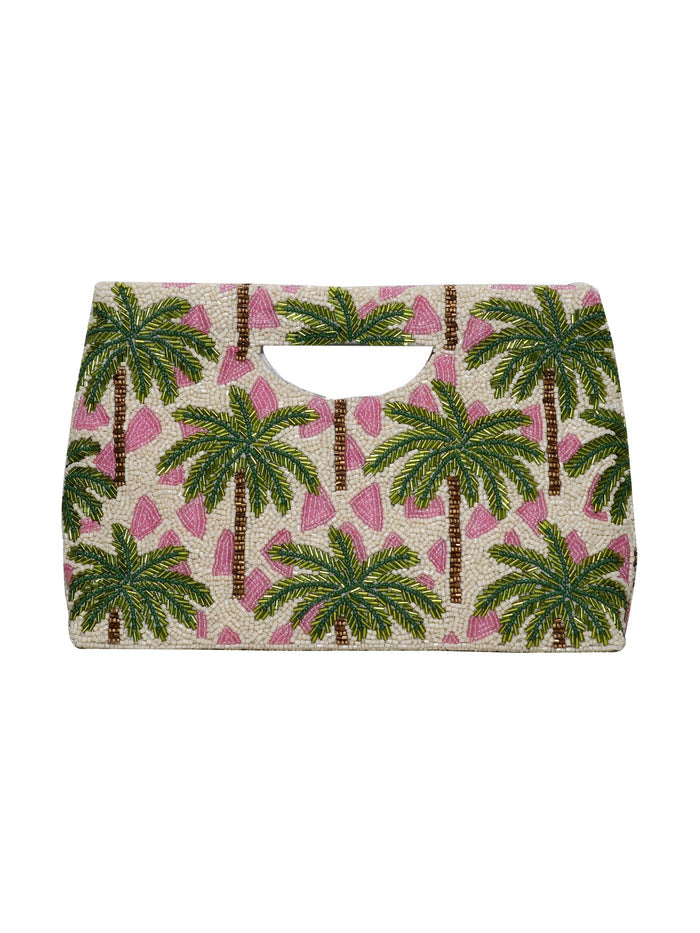 Palm Trees in Pewter Cut Out Clutch