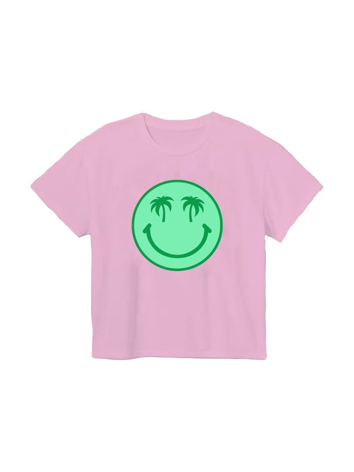Palms Glitter Smiley Tee