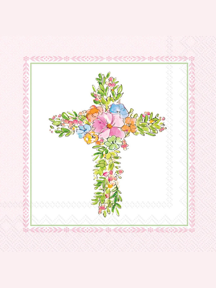 Paper Cocktail Napkin 20 Ct Easter Cross Rosanne Beck Easter