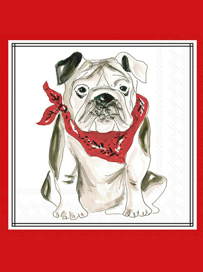 Paper Cocktail Napkin 20 Ct Red Bulldog Hometown Pride