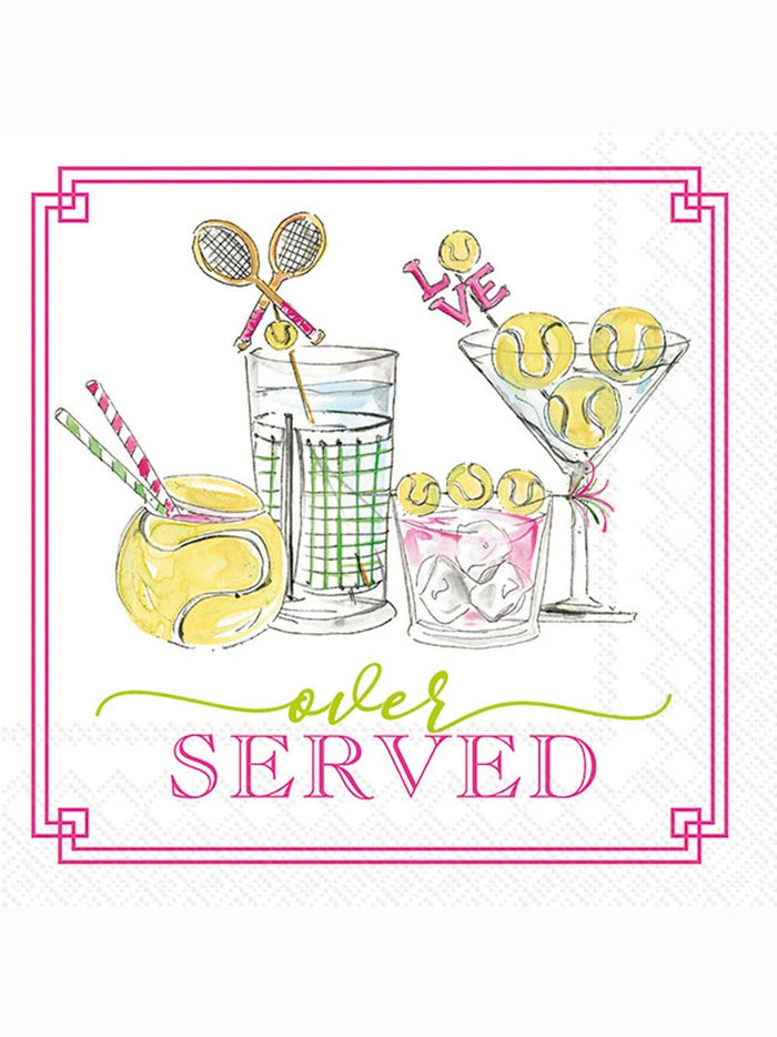 Paper Cocktail Napkin 20 Ct Tennis Drinks Rosanne Beck