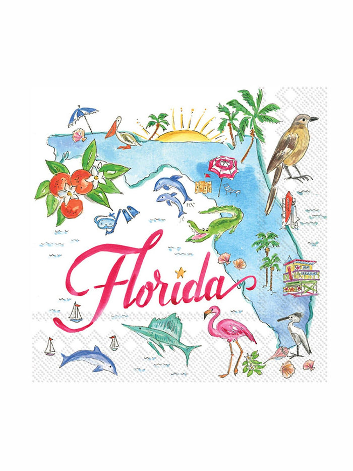 Paper Cocktail Napkins 20 ct FL Florida State Collection