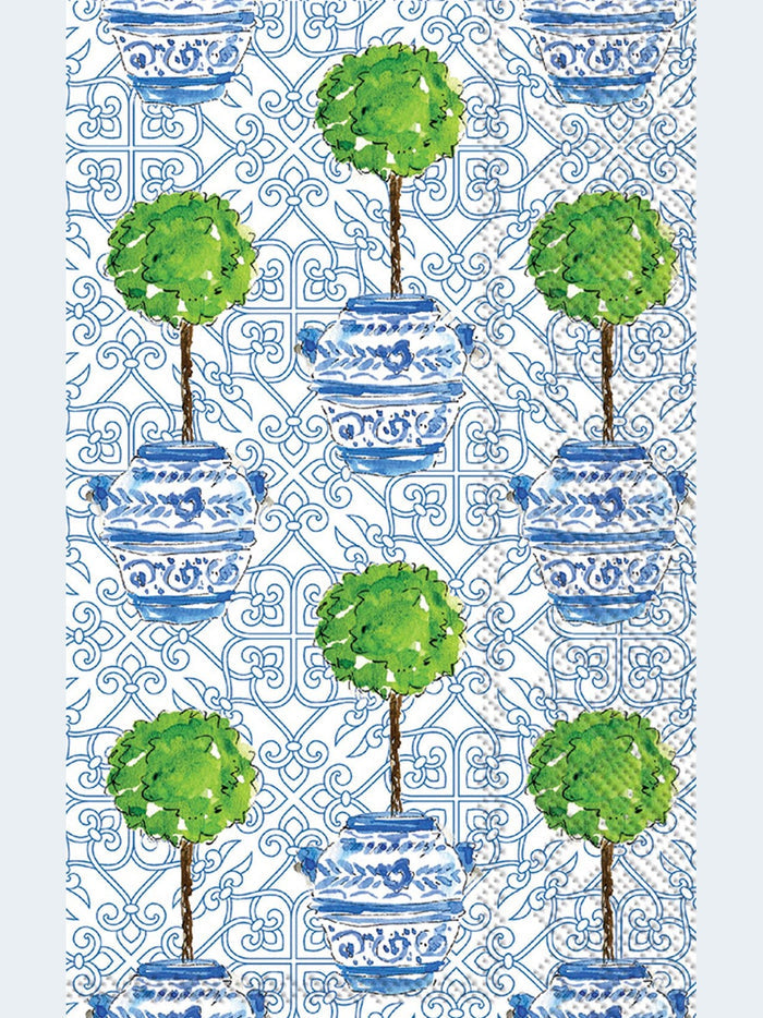Paper Guest Towels 16 count Blue Topiary