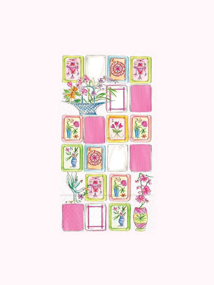 Paper Guest Towels 16 Ct Mahjong Pink Rosanne Beck