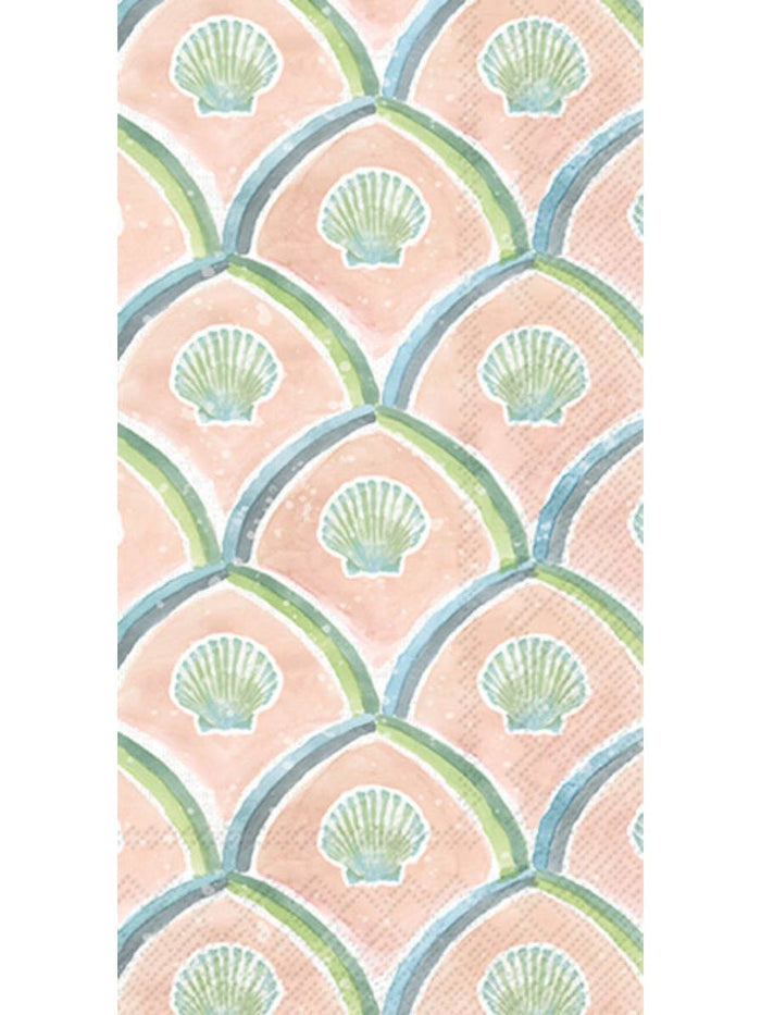 Paper Guest Towels Pack/20 Watercolor Coast Shells-Coastal