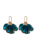 Peacock Feather Fall Statement Tassel Earrings