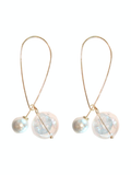 Pearl and Glass Statement Threader Earrings
