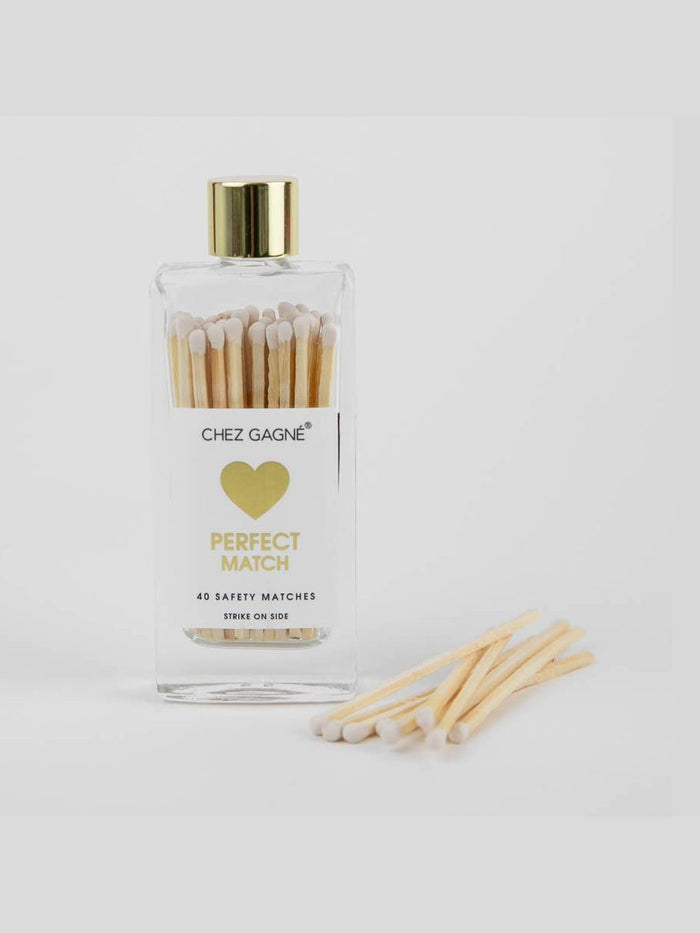 Perfect Match - Wedding/Bridal Glass Bottle Safety Matches - White