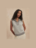 Peterson Half Zip Knit - Grey Melange/White