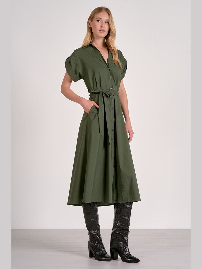 Pine Button Down Maxi Dress