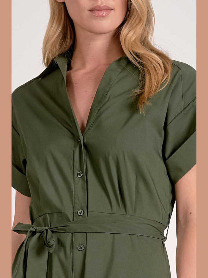 Pine Button Down Maxi Dress