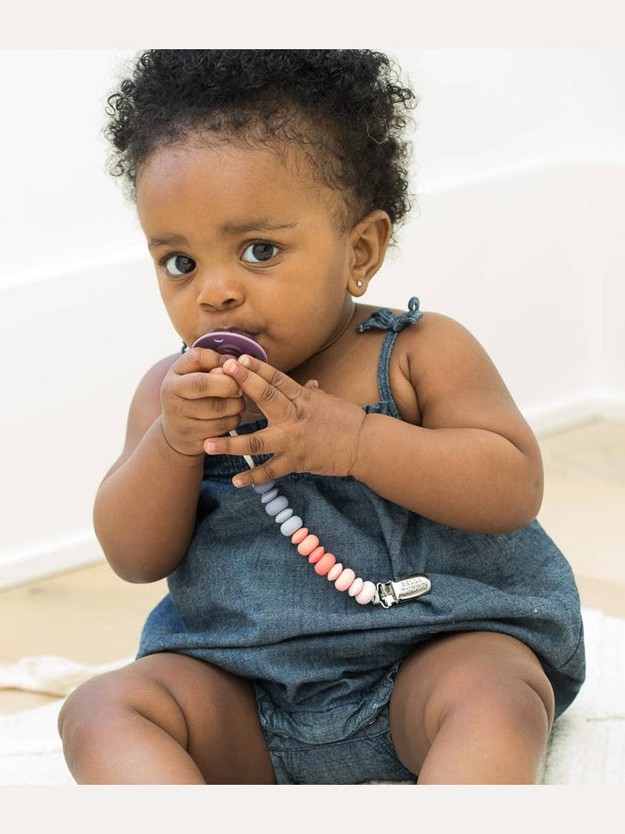 Pink Multicolor Pacifier Clip