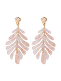 Pink Petite Palm Statement Drop Earrings