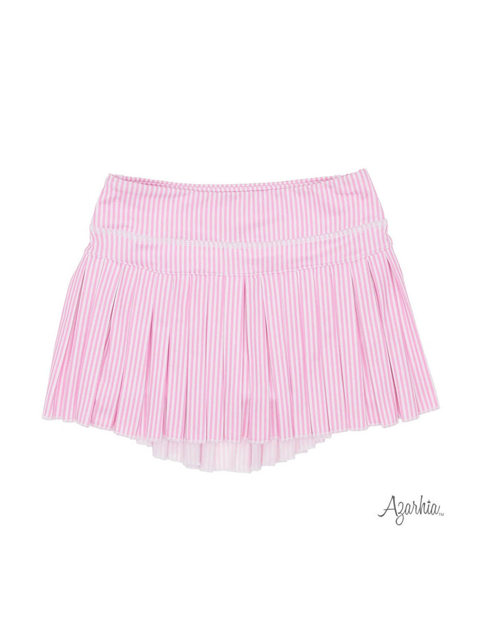 Pink Striped Mini Skort