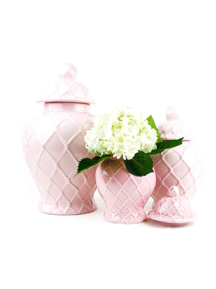 Pink Textured Ginger Jar - Extra Large