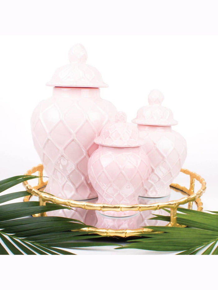 Pink Textured Ginger Jar - Extra Large