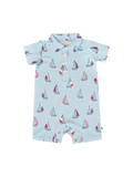 Polo Romper - Sailboats