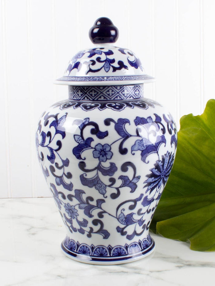 Porcelain Chinoiserie Ginger Jar - Large