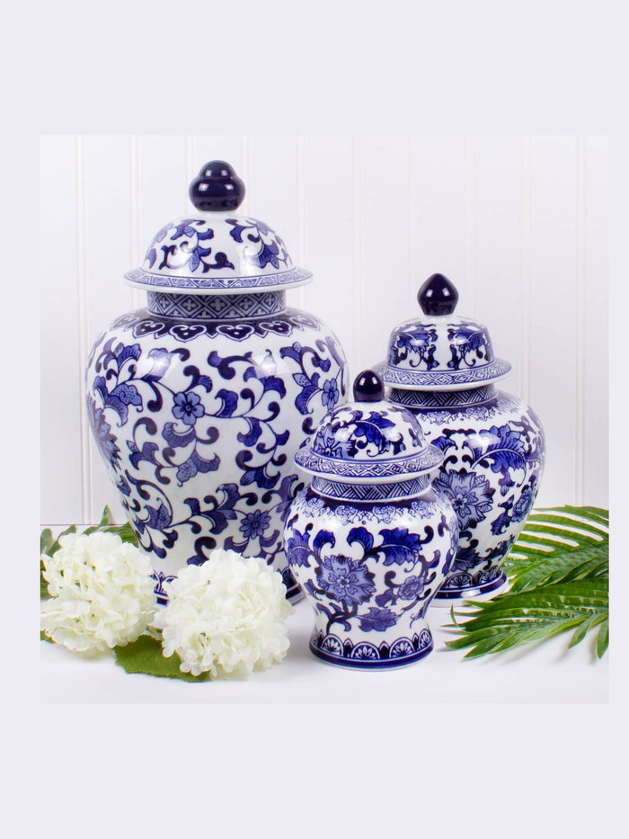 Porcelain Chinoiserie Ginger Jar - Large