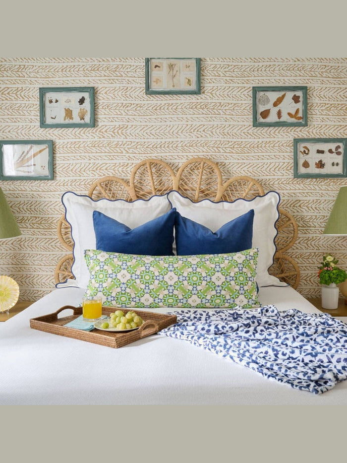 Porto Tiles Navy Fleece Blanket