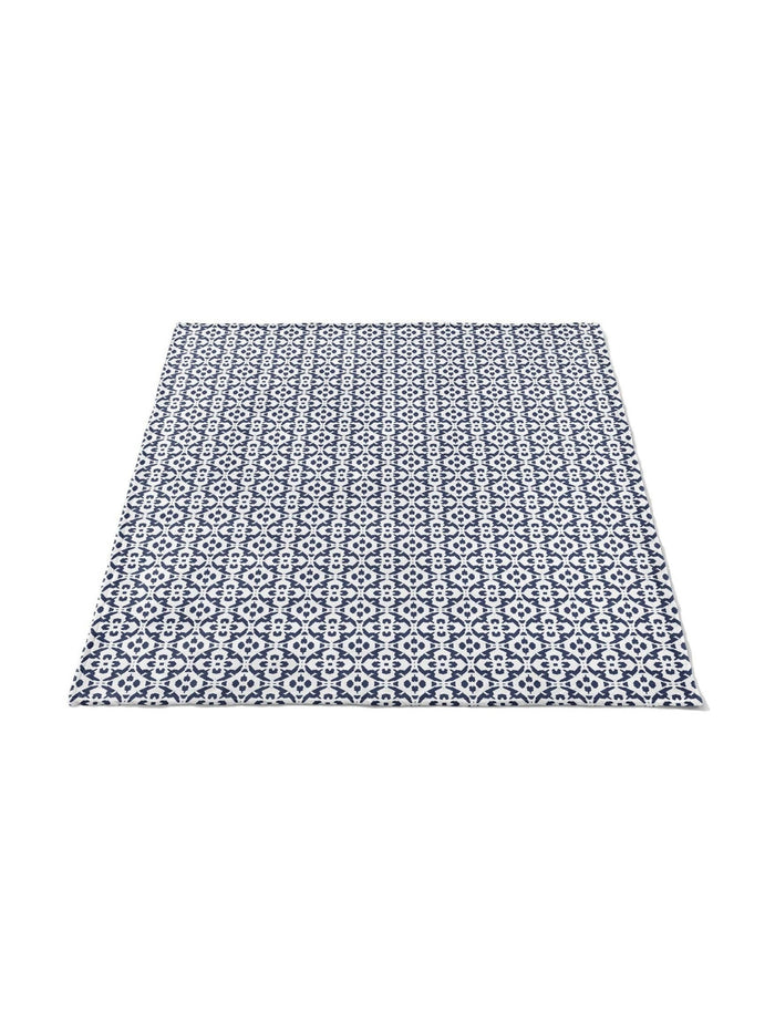Porto Tiles Navy Fleece Blanket