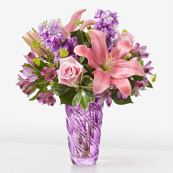 Precious Petals Bouquet with Luxe Swirl Vase – BUEHLER'S FLORAL, Wooster OH