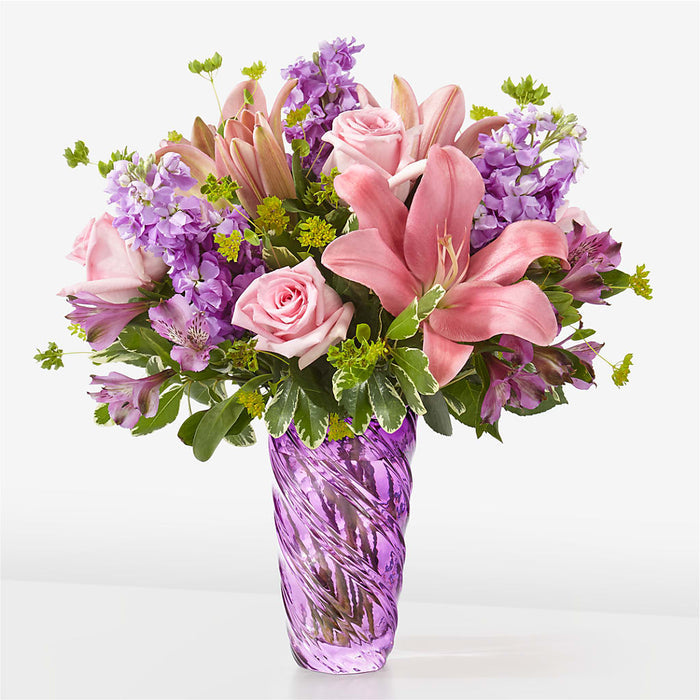 Precious Petals Bouquet with Luxe Swirl Vase – BUEHLER'S FLORAL, Wooster OH