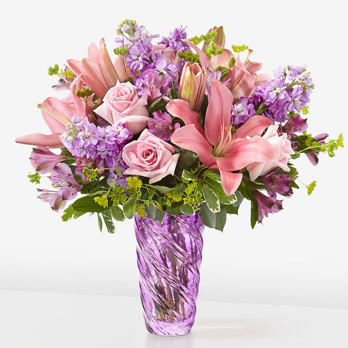 Precious Petals Bouquet with Luxe Swirl Vase – BUEHLER'S FLORAL, Wooster OH