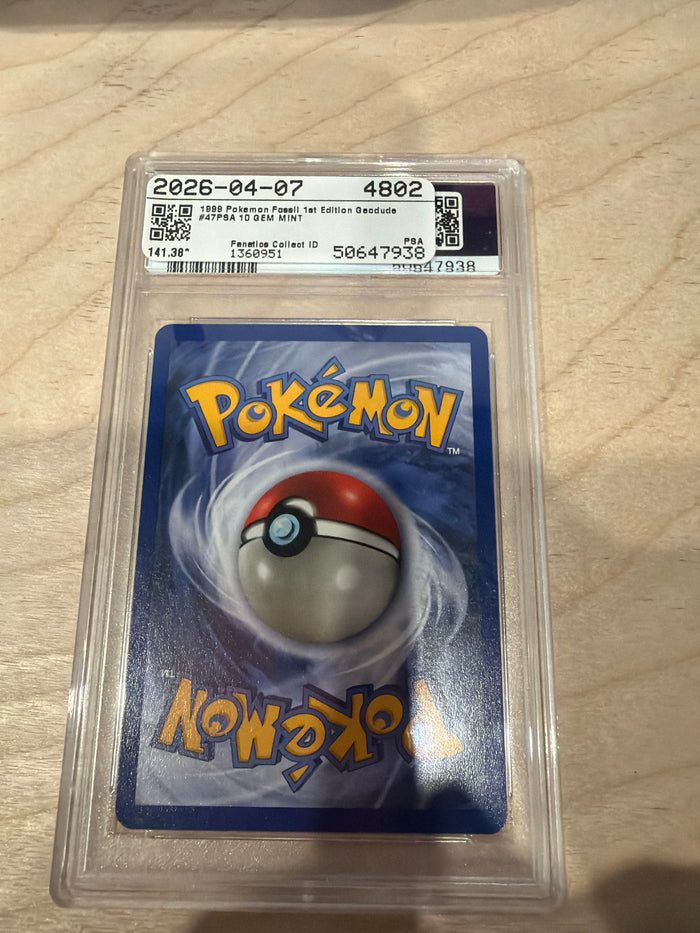 PSA 10 1999 Pokemon Geodude 1st Edition Fossil
