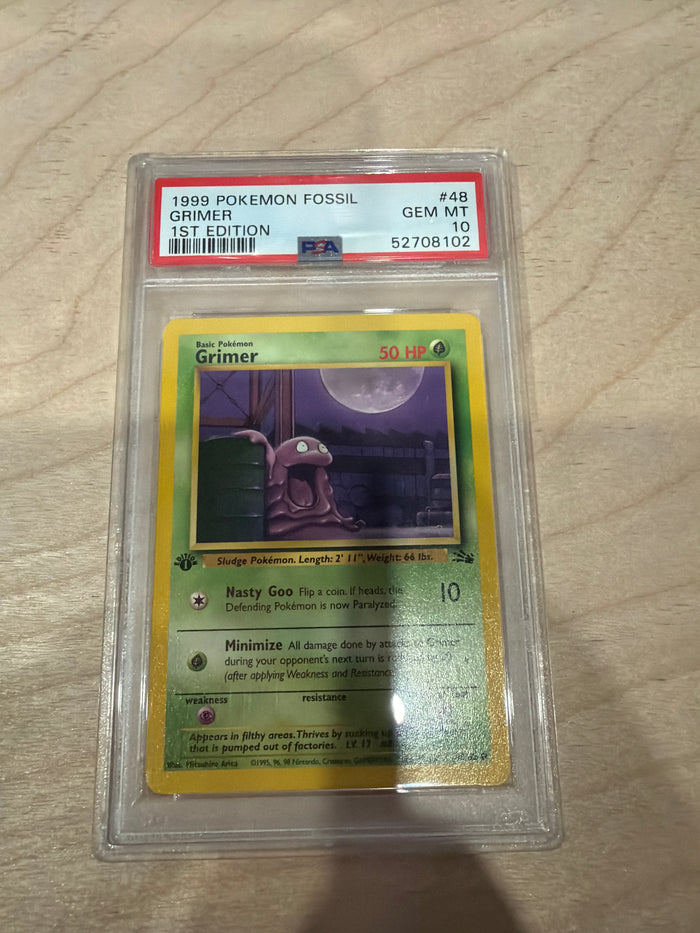 PSA 10 1999 Pokemon Grimer 1st Edition Fossil