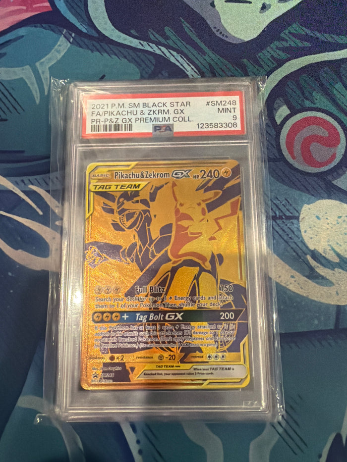PSA 9 Pokemon Pikachu & Zekrom GX SM248