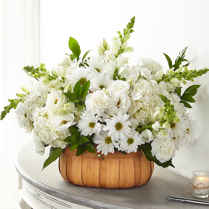Pure Ivory Basket – BUEHLER'S FLORAL, Wooster OH