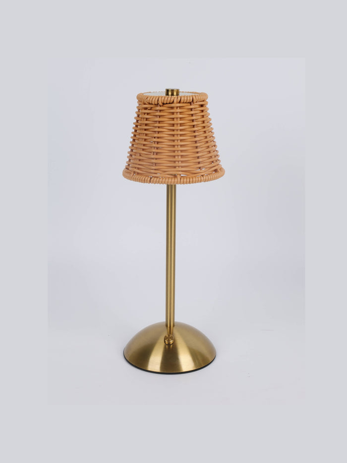 Rechargeable Rattan LED Lamp – Black or Gold- Retail Pack