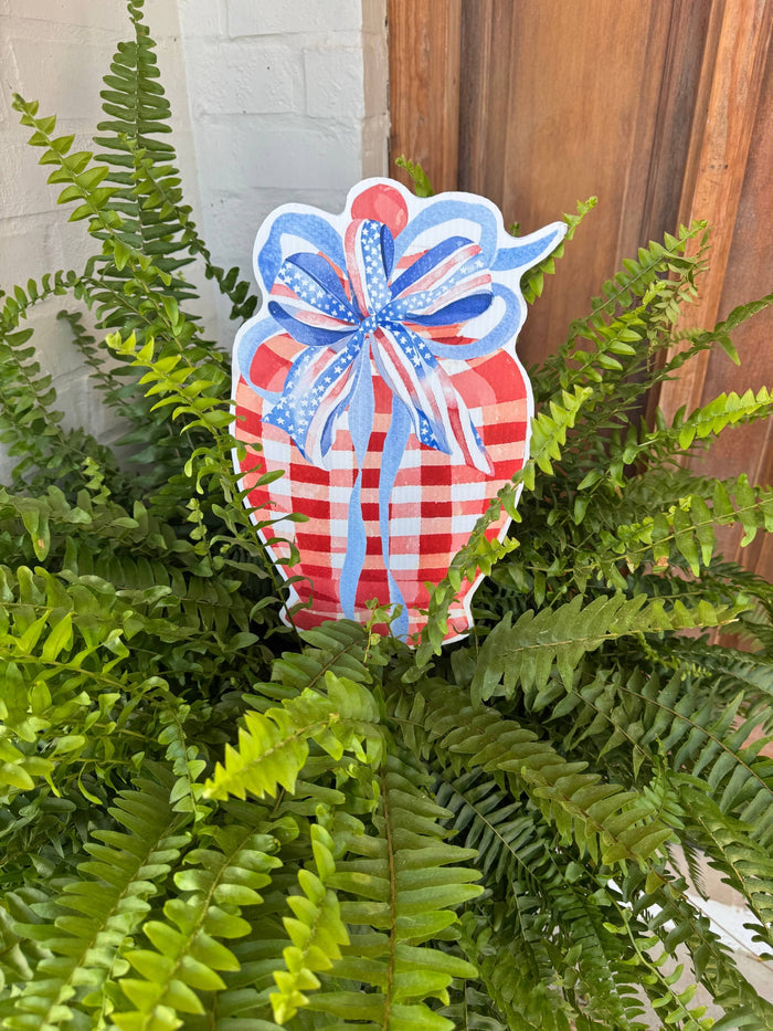 Red white and Blue Jar