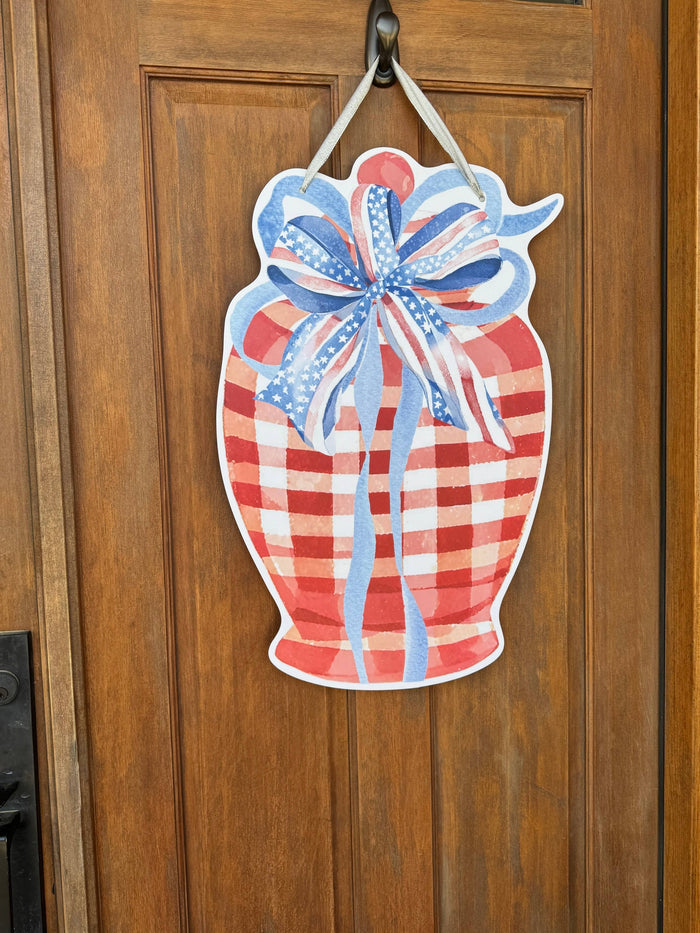 Red white and Blue Jar