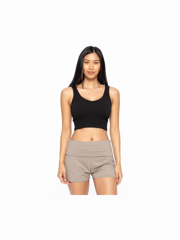 Ribbed Seamless Cropped Tank Top
