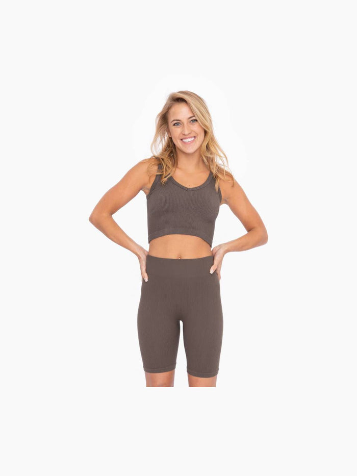 Ribbed Seamless Cropped Tank Top