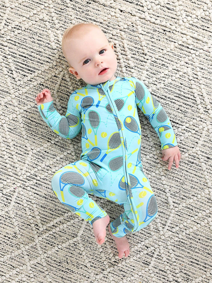 Roger Blue Tennis Zip Bamboo Sleepies Little Sports Outfit