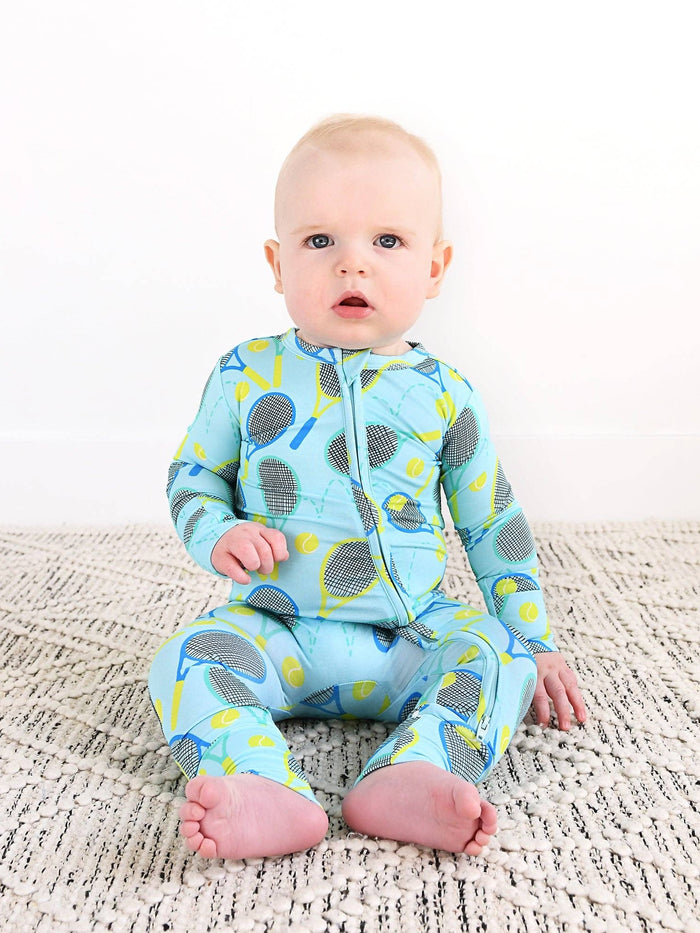 Roger Blue Tennis Zip Bamboo Sleepies Little Sports Outfit