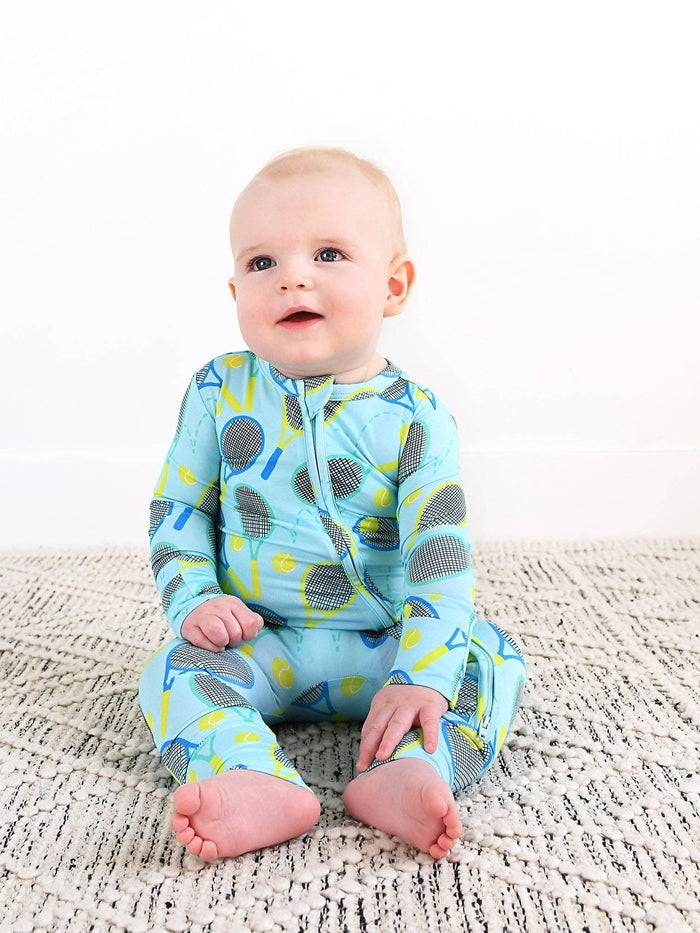 Roger Blue Tennis Zip Bamboo Sleepies Little Sports Outfit