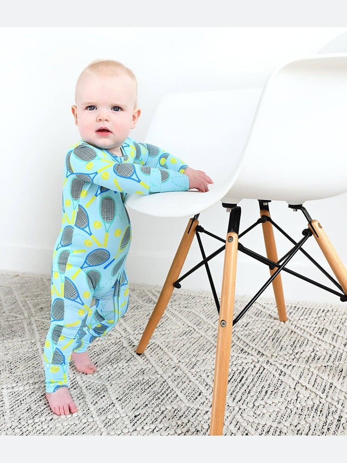Roger Blue Tennis Zip Bamboo Sleepies Little Sports Outfit