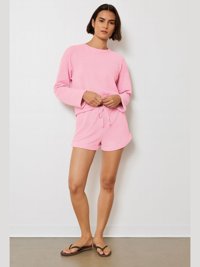 Roll Cuff Tie Waist Shorts - Sweetheart