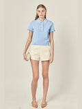 Ruffle Placket Top