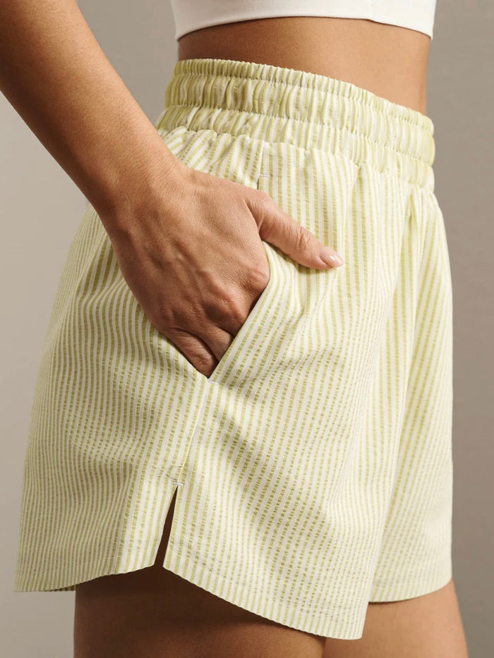 Rhone SaltAir Shorts Citron Seersucker side pocket detail