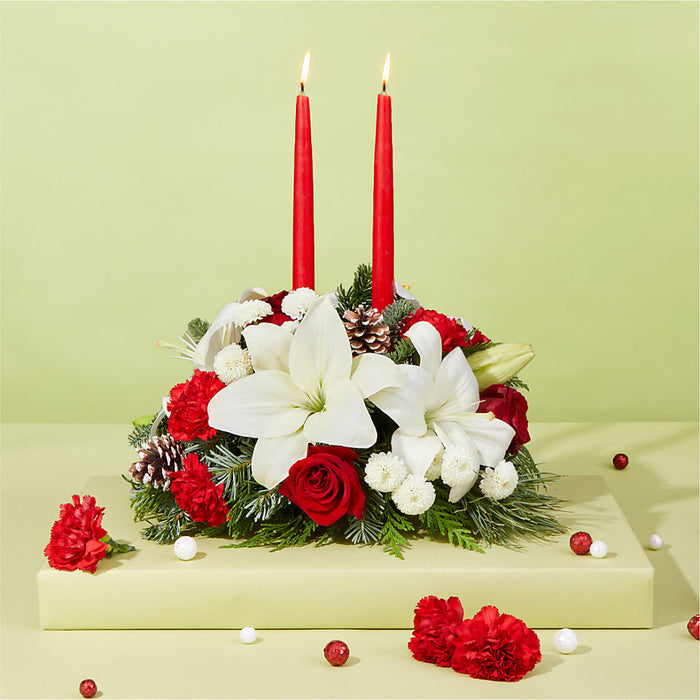 Seasonal Festivities Centerpiece – BUEHLER'S FLORAL, Wooster OH