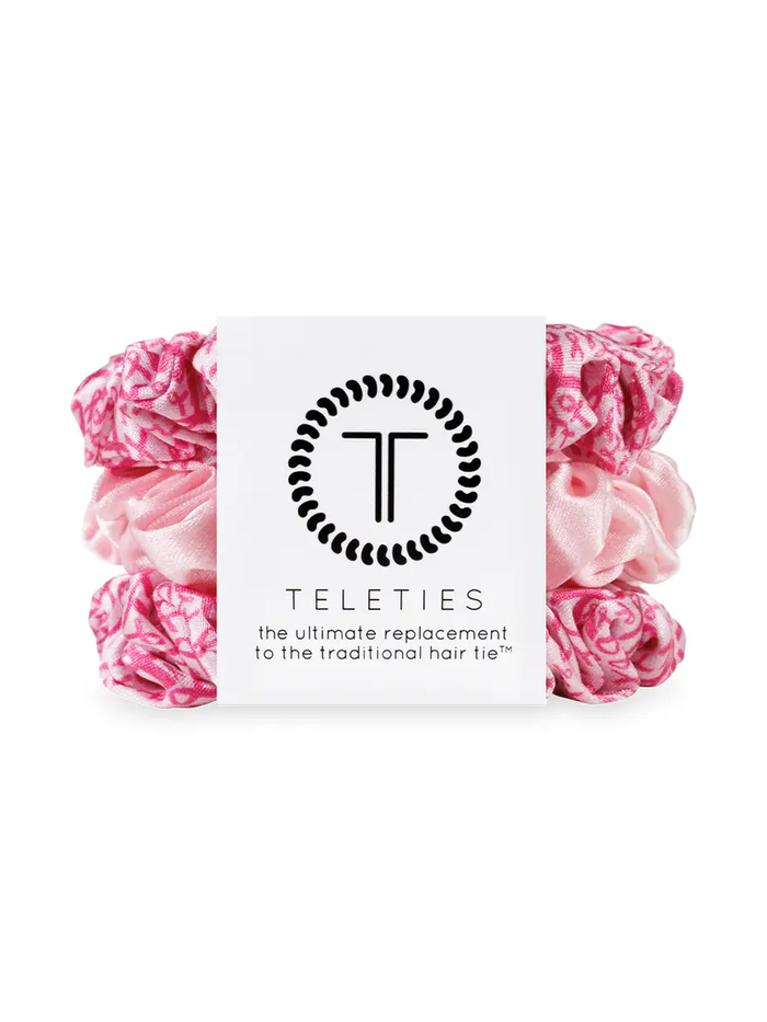 Silk Hair Scrunchies | Small | Pink Ribbon Power
